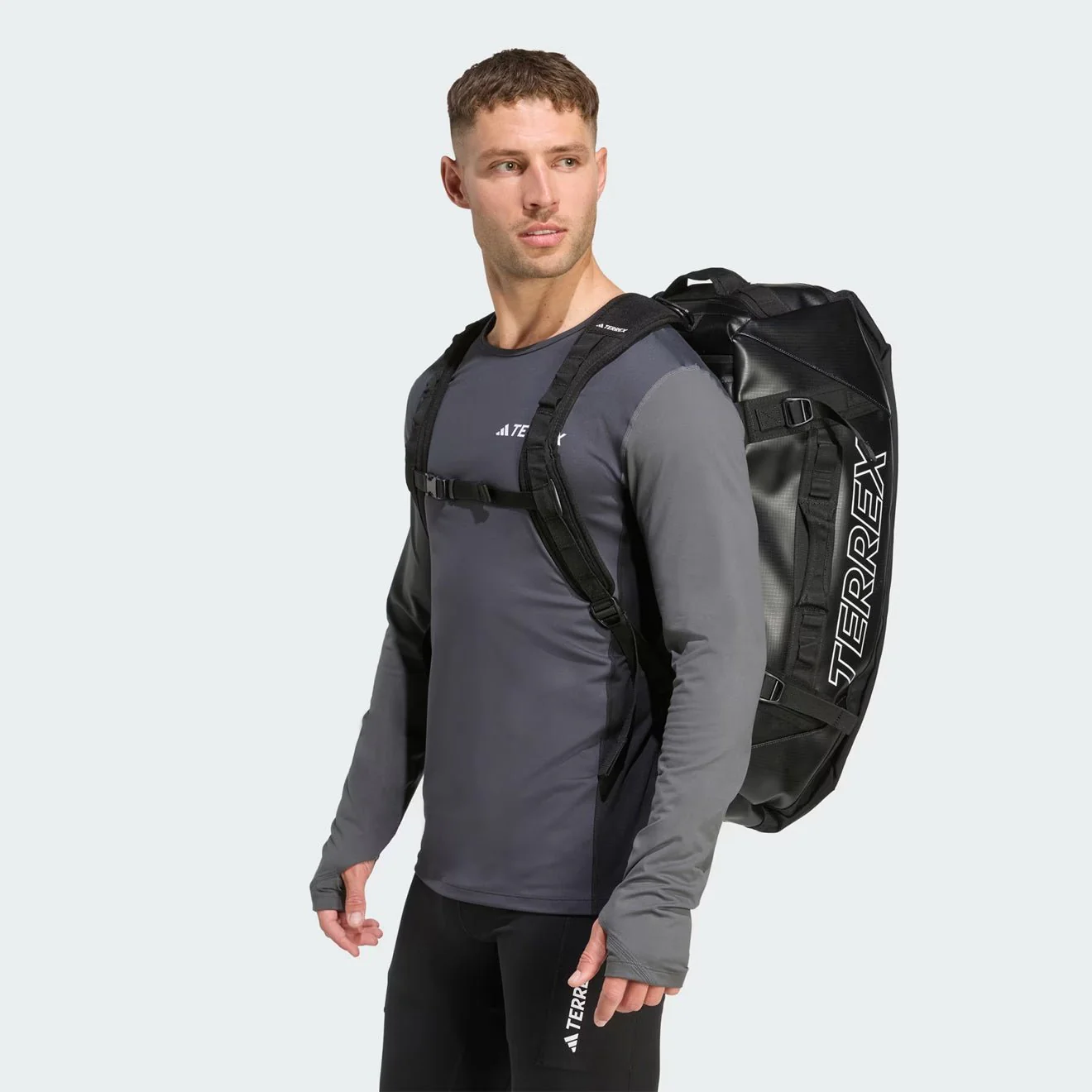 Adidas Terrex RAIN.RDY Expedition Duffel Bag Medium 70L Black / White - Image 5