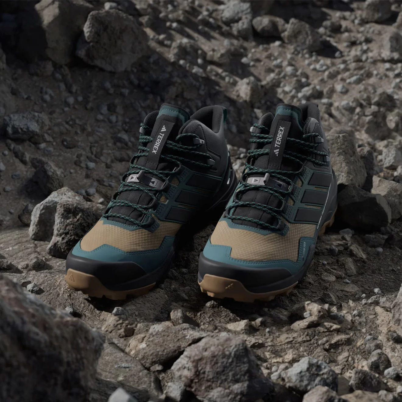 Adidas Terrex Skychaser Mid GORE-TEX Hiking Shoes Cardboard / Core Black / Preloved Teal - Image 3