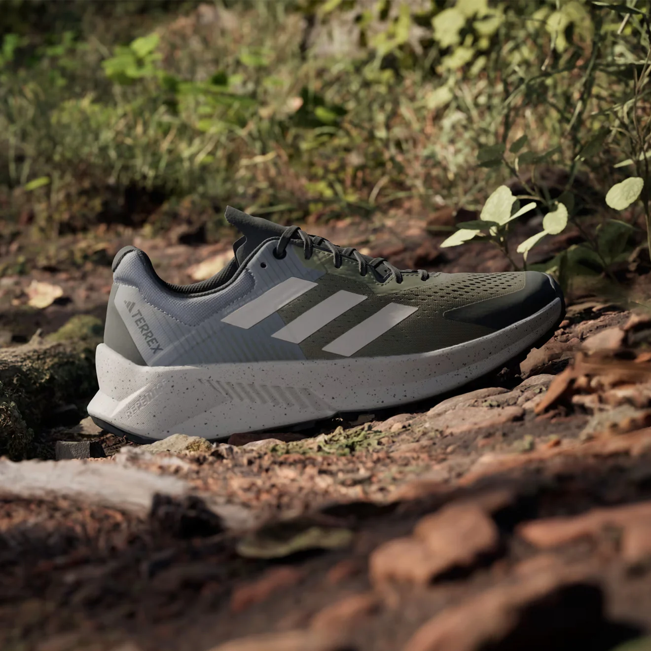 Adidas Terrex Soulstride Flow Trail Running Shoe Olive Strata / Wonder Beige / Charcoal - Image 2