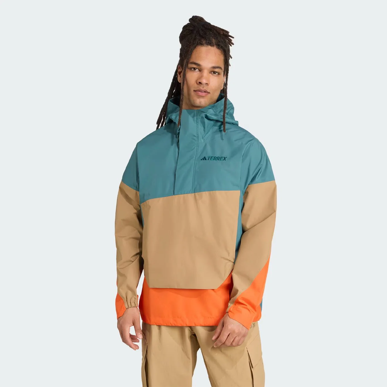 Adidas Terrex Xploric 2.5L Climaproof Anorak Preloved Teal / Cardboard / Semi Impact Orange - Image 2