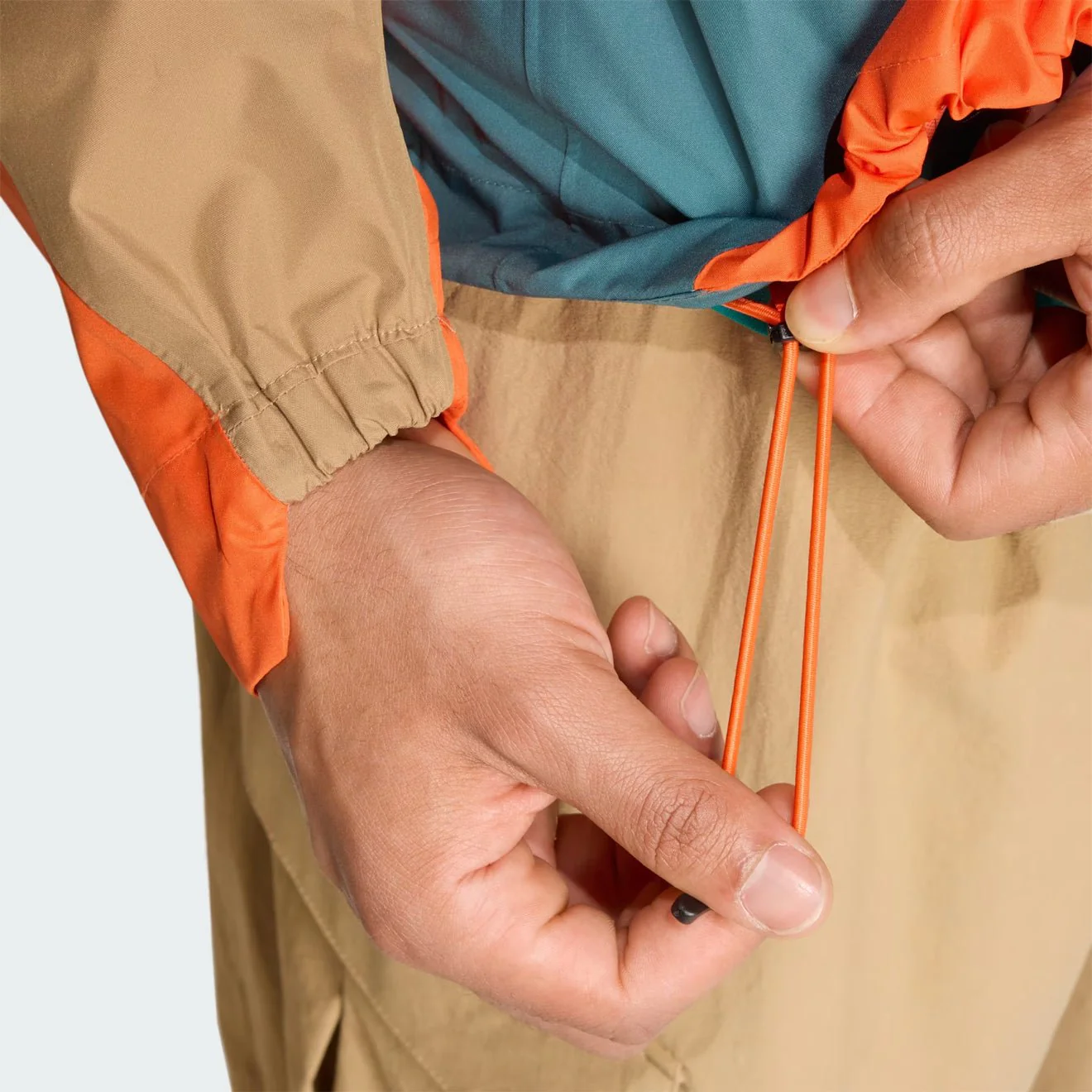 Adidas Terrex Xploric 2.5L Climaproof Anorak Preloved Teal / Cardboard / Semi Impact Orange - Image 4