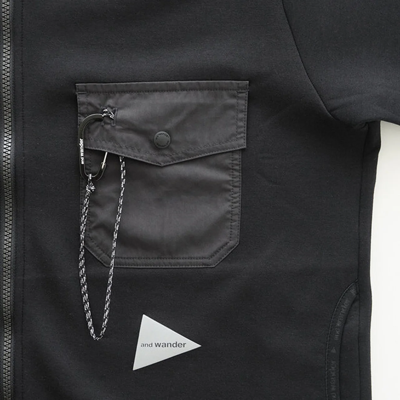 And Wander Airly Warm Full Zip Black - Image 3