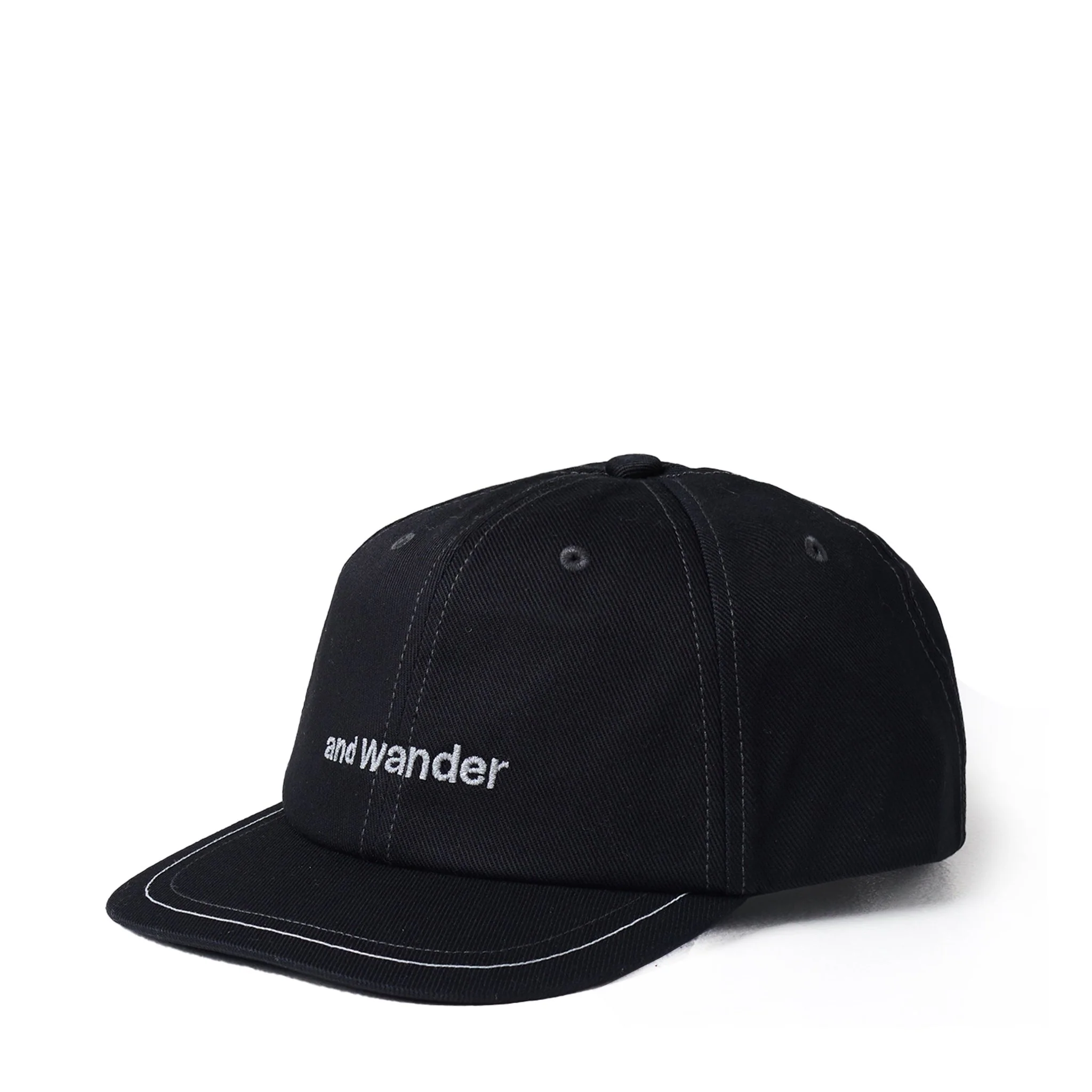 And Wander Cotton Twill Cap Black