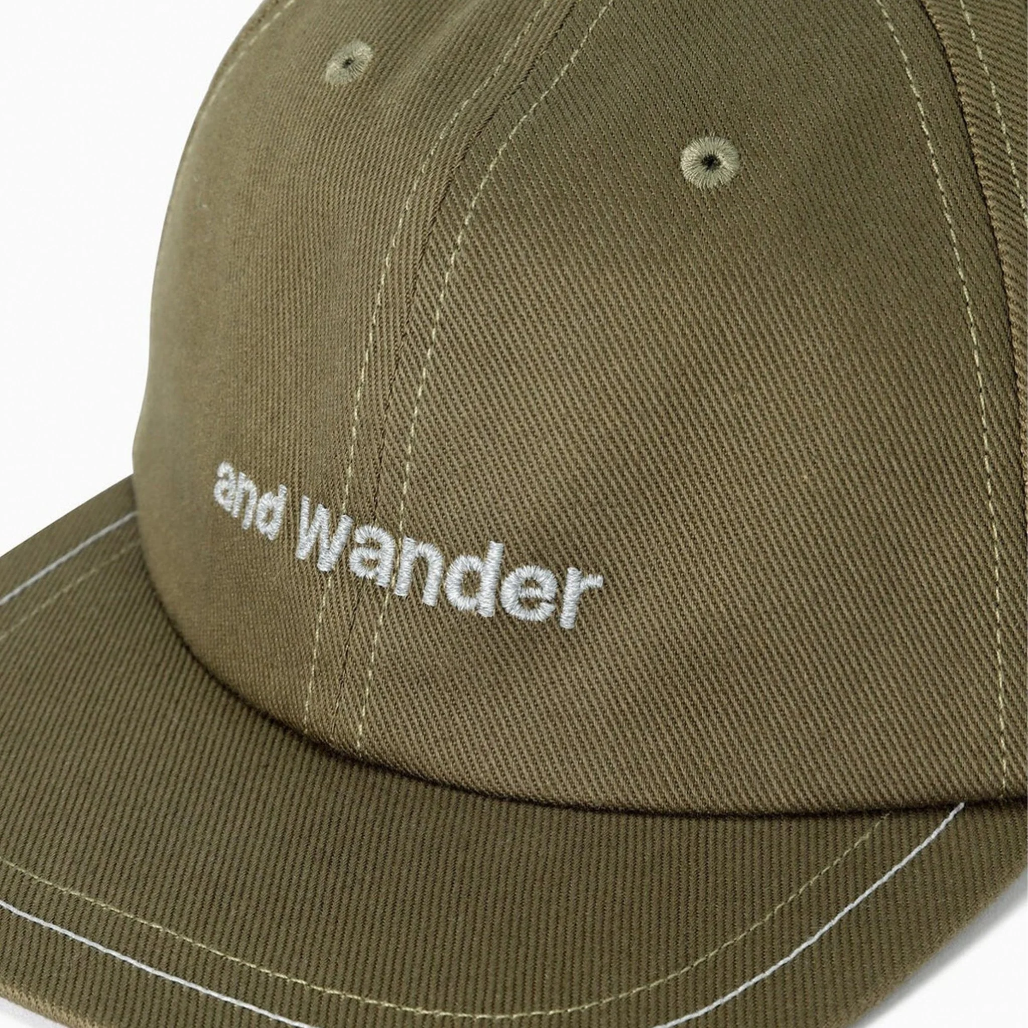 And Wander Cotton Twill Cap Khaki - Image 3