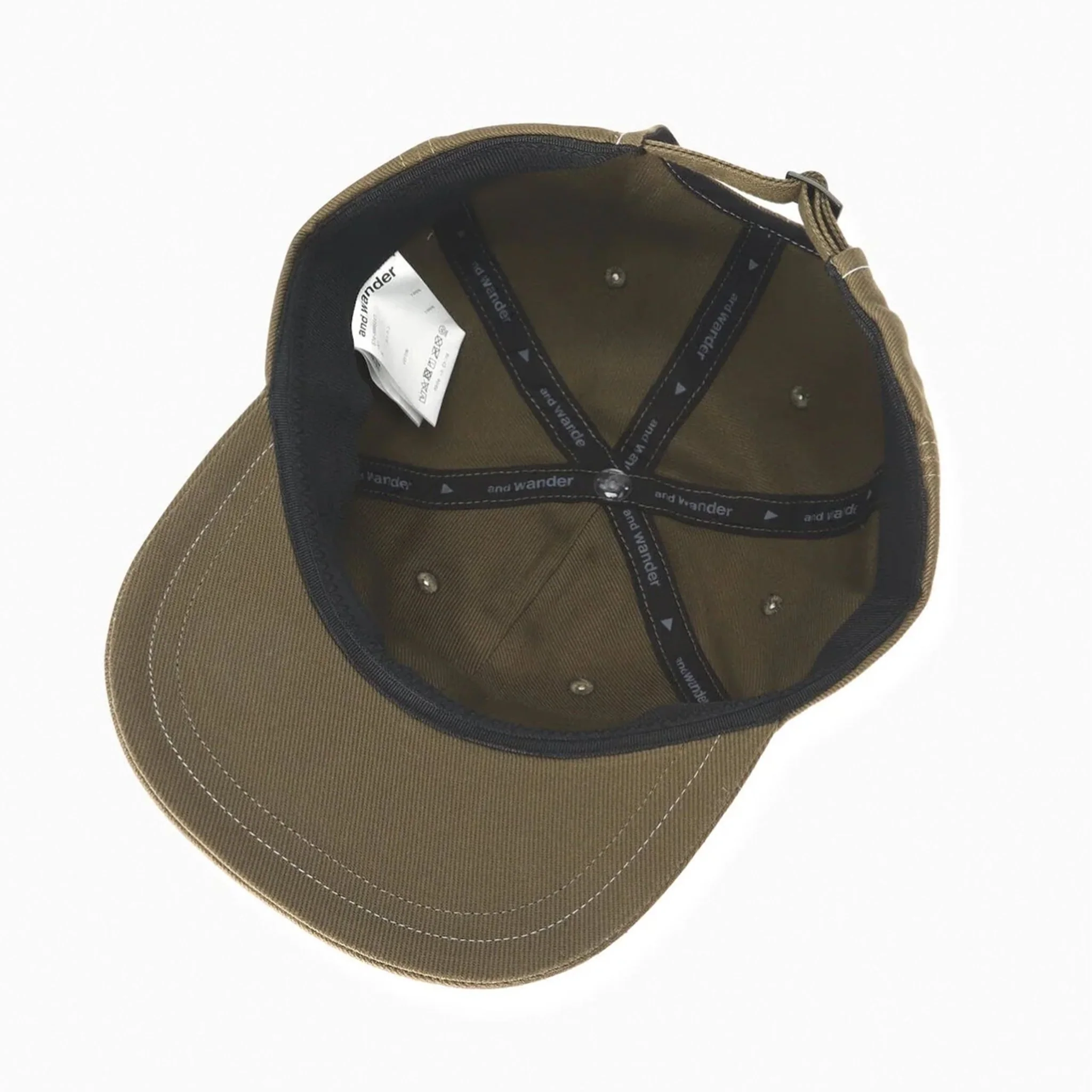 And Wander Cotton Twill Cap Khaki - Image 5