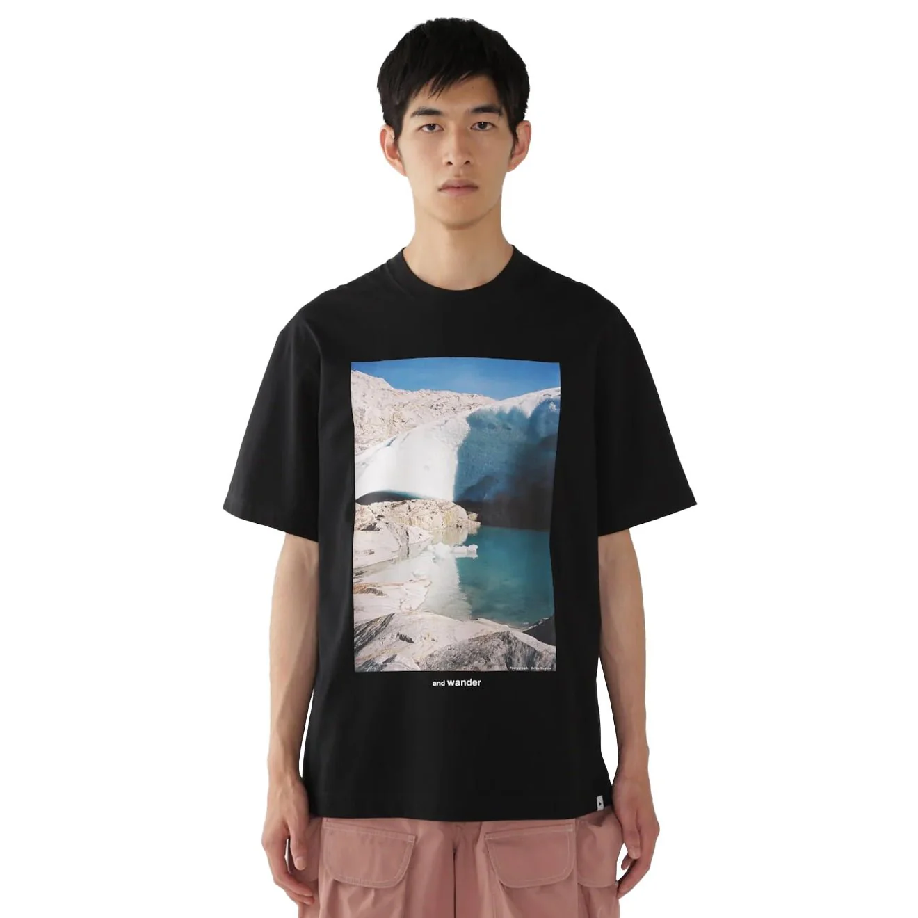 And Wander Gracier Printed T-Shirt Black - Image 3