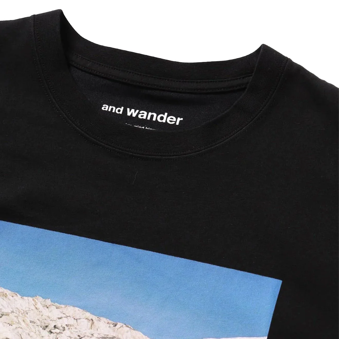 And Wander Gracier Printed T-Shirt Black - Image 4