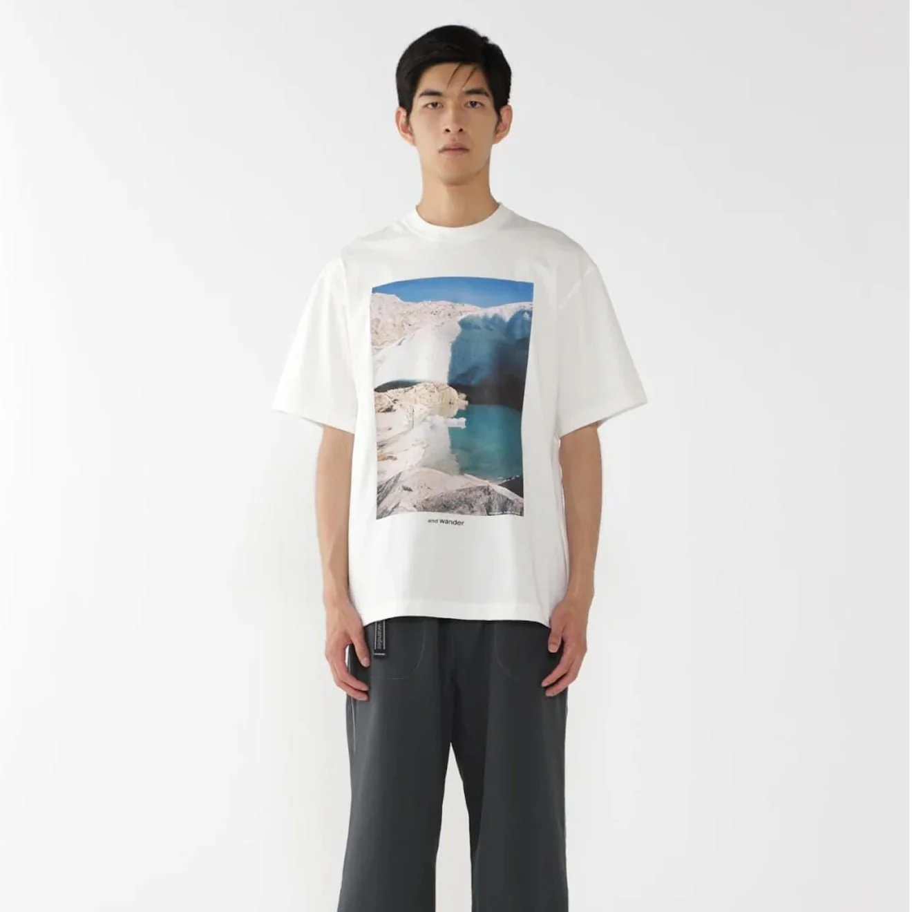 And Wander Gracier Printed T-Shirt White - Image 3