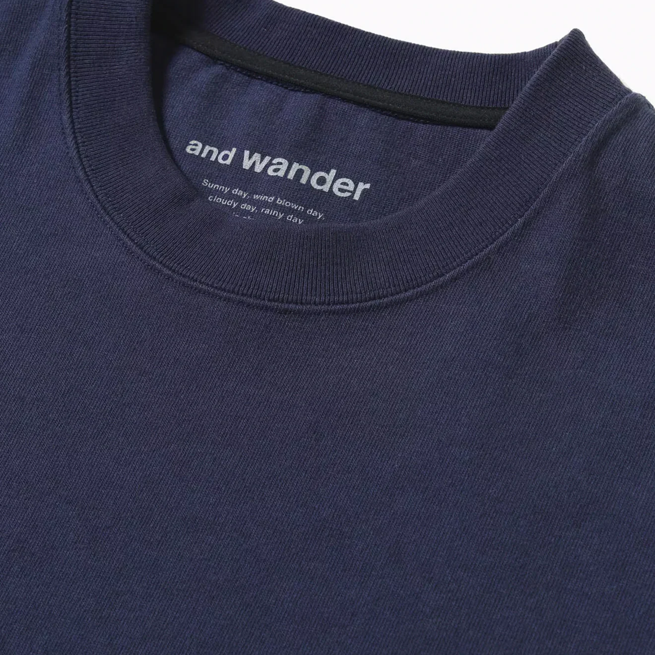 And Wander Heavy Cotton Pocket L/S Tee Navy - Image 3