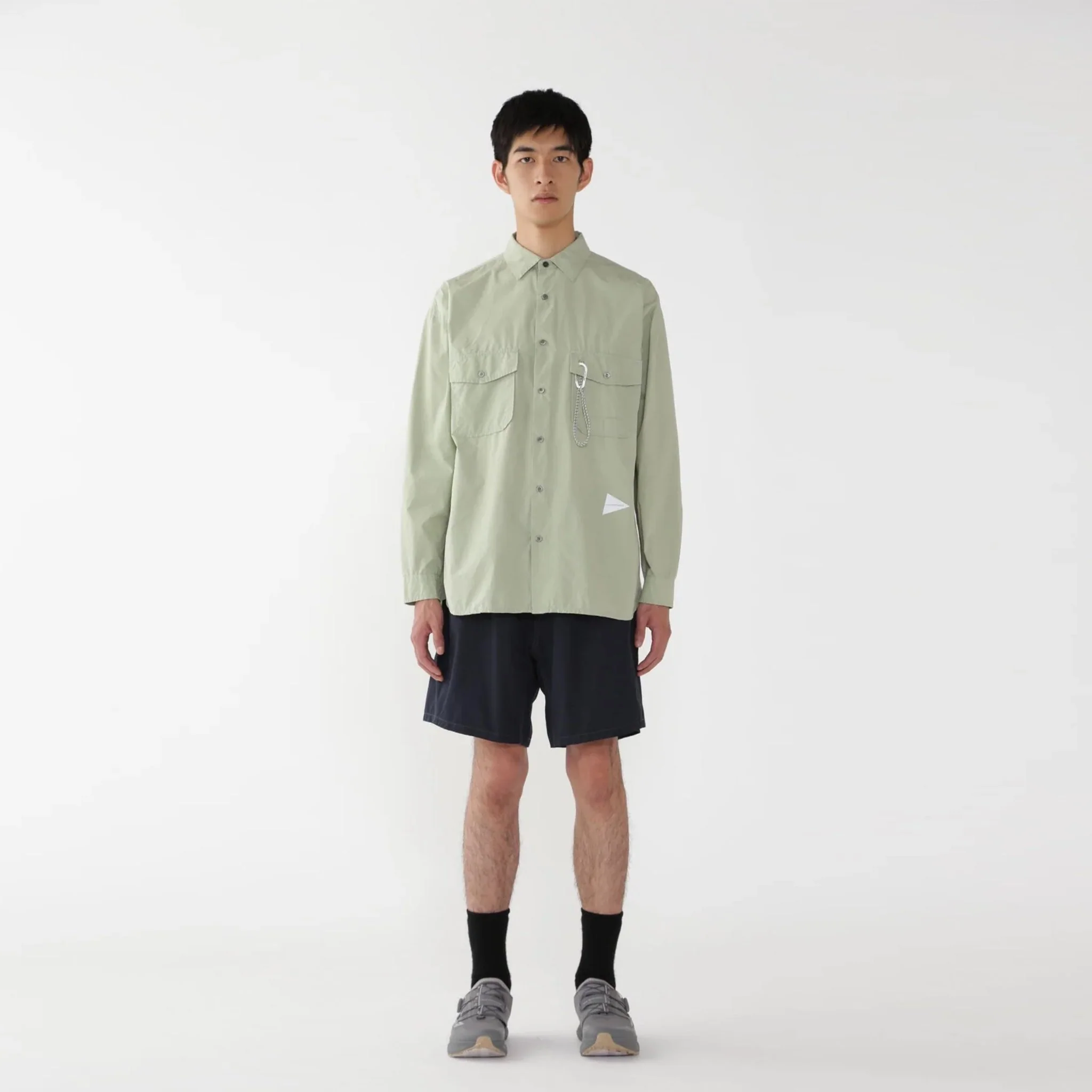 And Wander High Count Cloth Short Pants Navy - Image 3