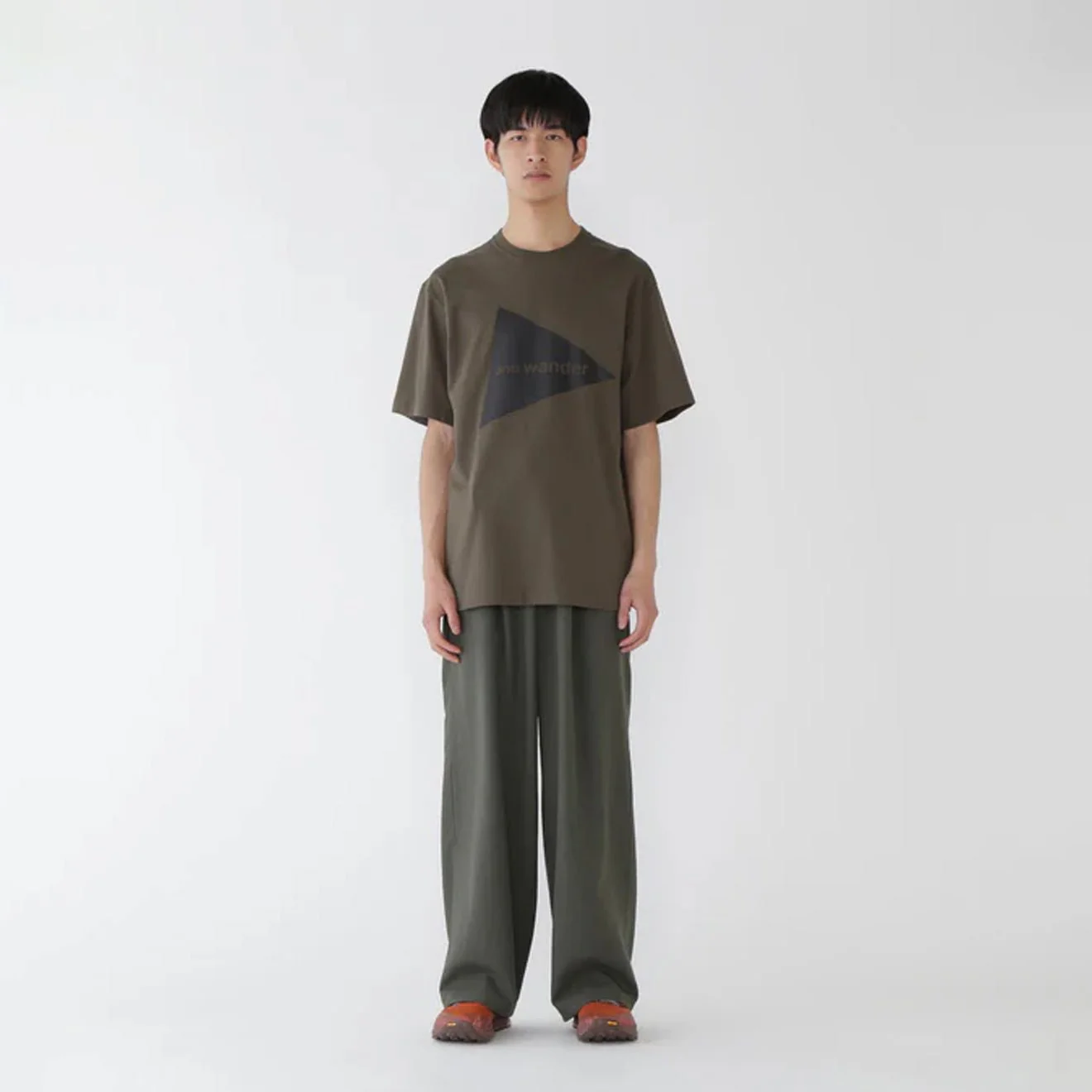 And Wander Logo S/S T-Shirt Khaki - Image 4