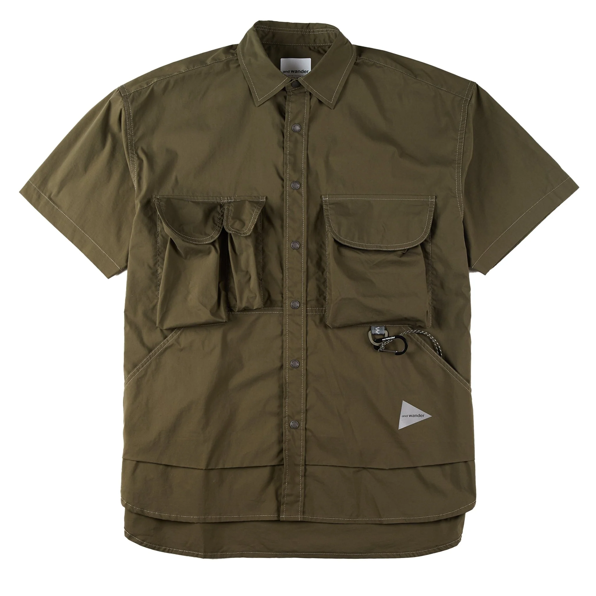 And Wander Multi Pocket S/S Shirt Khaki