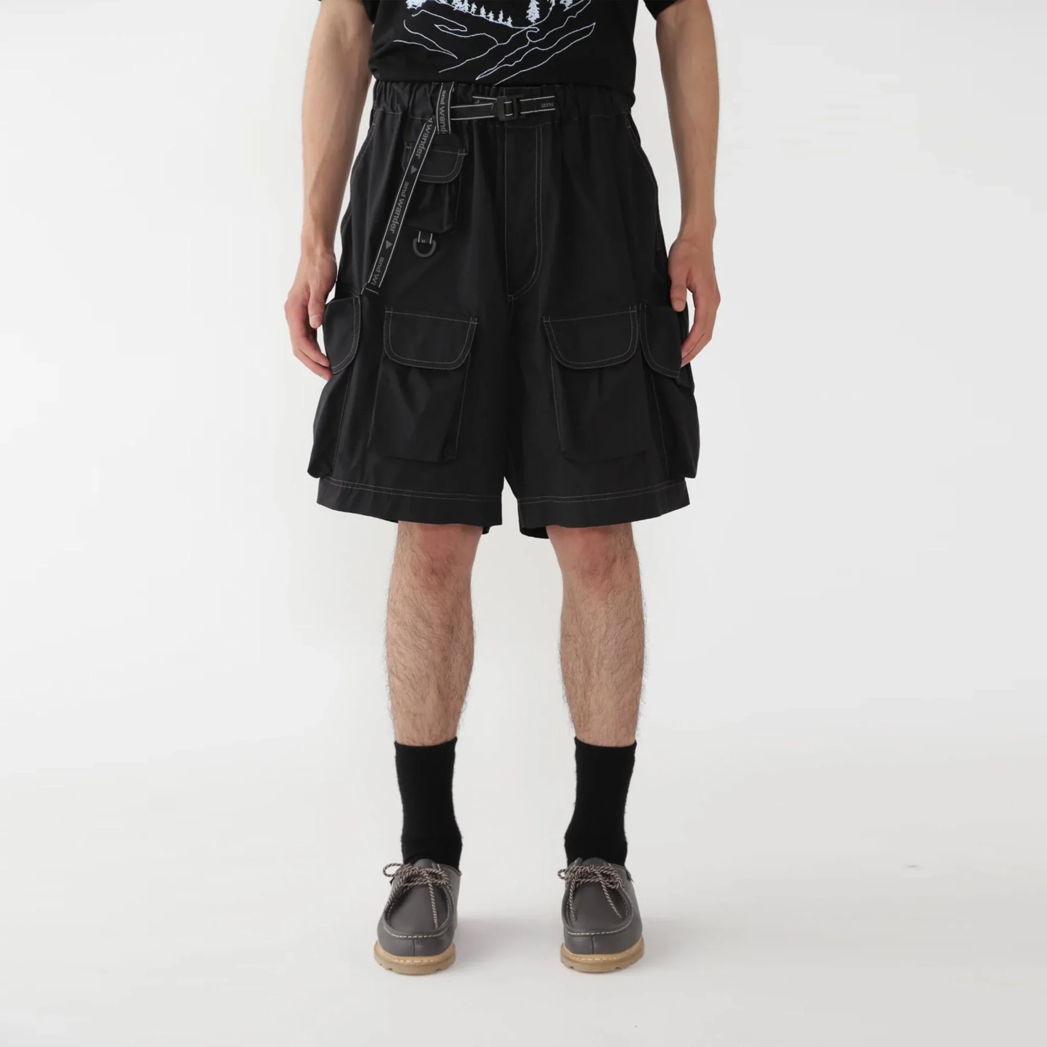 And Wander Multi Pocket Short Pants Black - Image 4