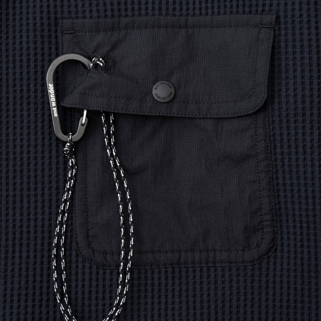 And Wander Pe Waffle L/S Tee Black - Image 6