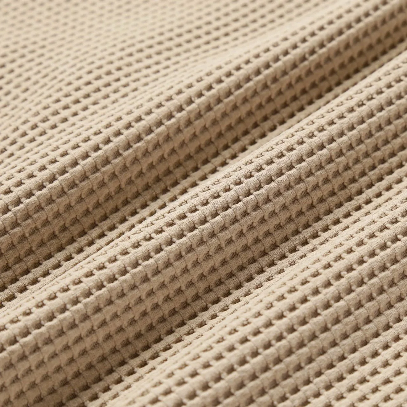 And Wander Pe Waffle Long Sleeve T Beige - Image 3