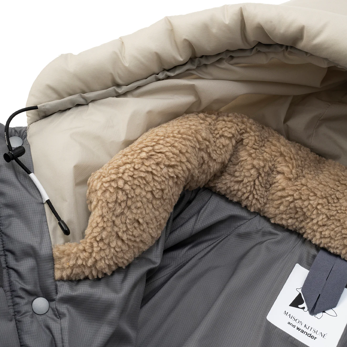 And Wander x Maison Kitsune Nordic Border Insulation Jacket Beige - Image 10