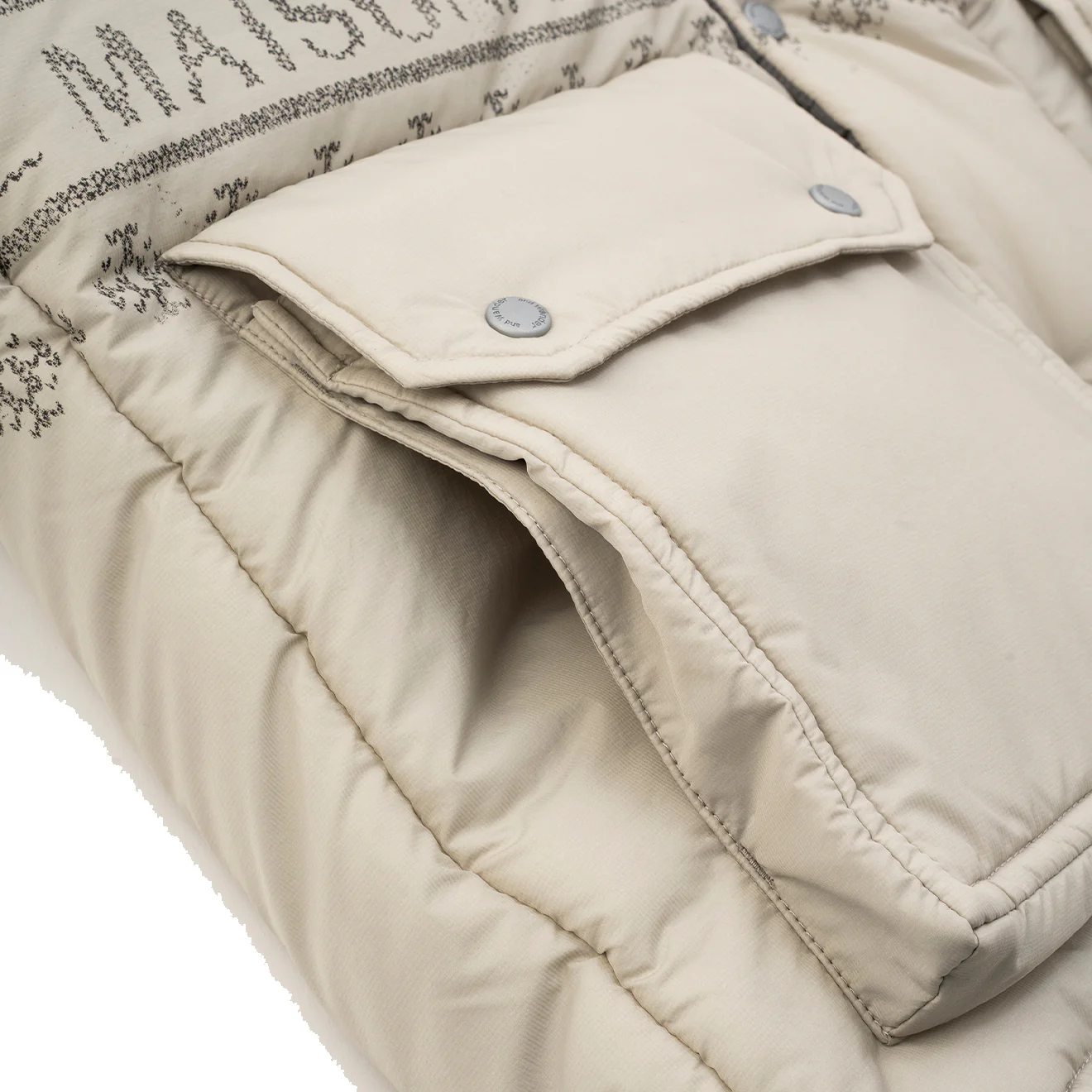 And Wander x Maison Kitsune Nordic Border Insulation Jacket Beige - Image 13