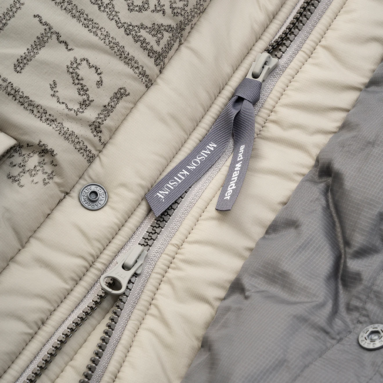 And Wander x Maison Kitsune Nordic Border Insulation Jacket Beige - Image 16