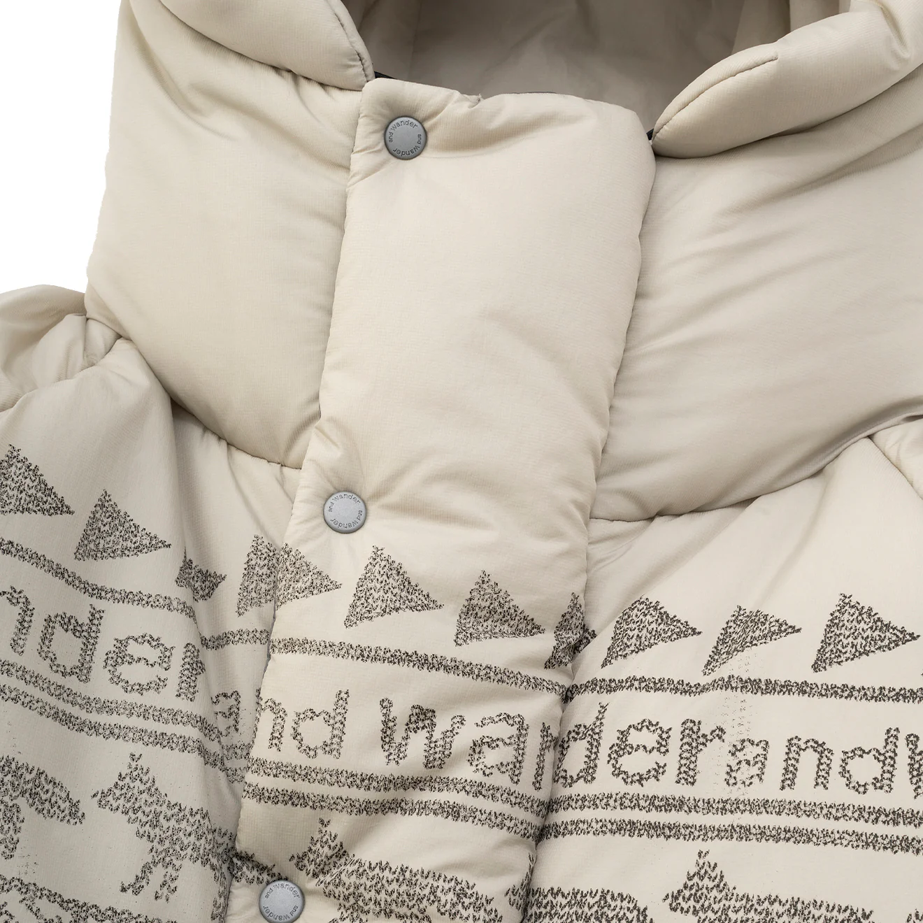 And Wander x Maison Kitsune Nordic Border Insulation Jacket Beige - Image 18