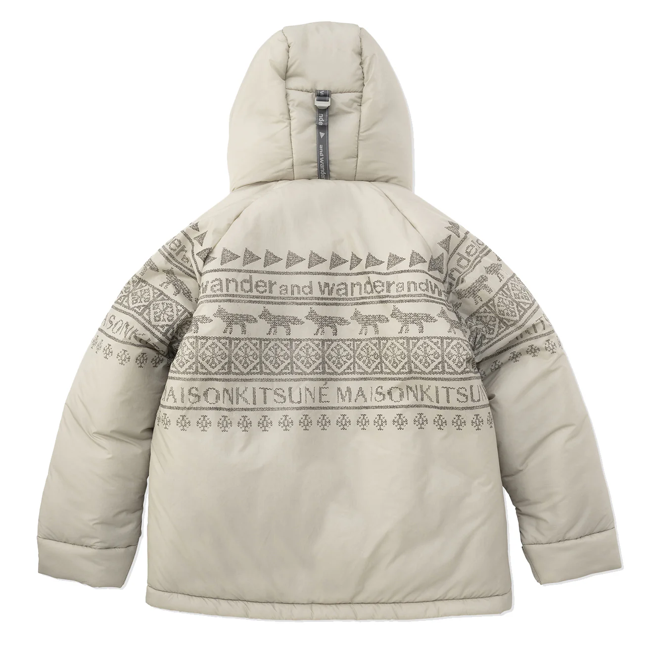 And Wander x Maison Kitsune Nordic Border Insulation Jacket Beige - Image 2