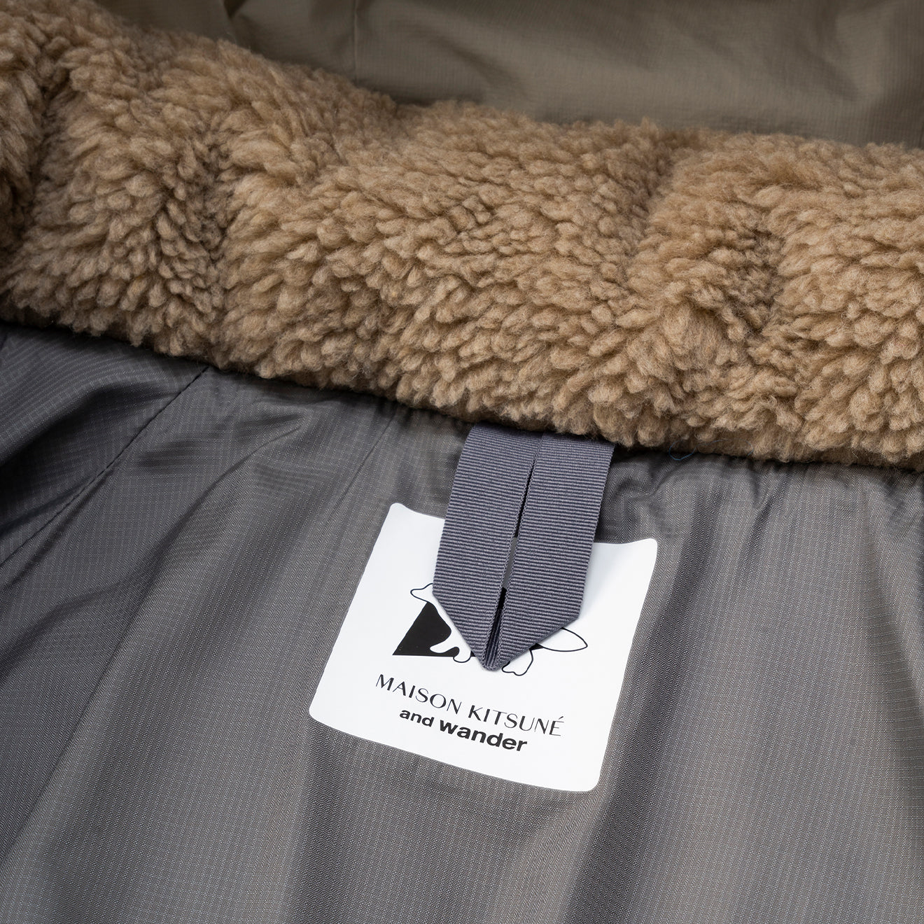 And Wander x Maison Kitsune Nordic Border Insulation Jacket Beige - Image 9