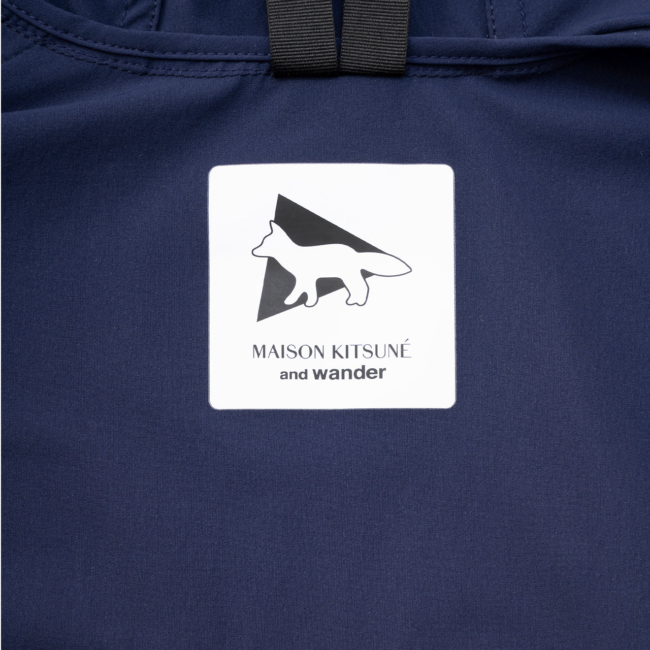 And Wander x Maison Kitsune Trak Hoodie Navy - Image 4