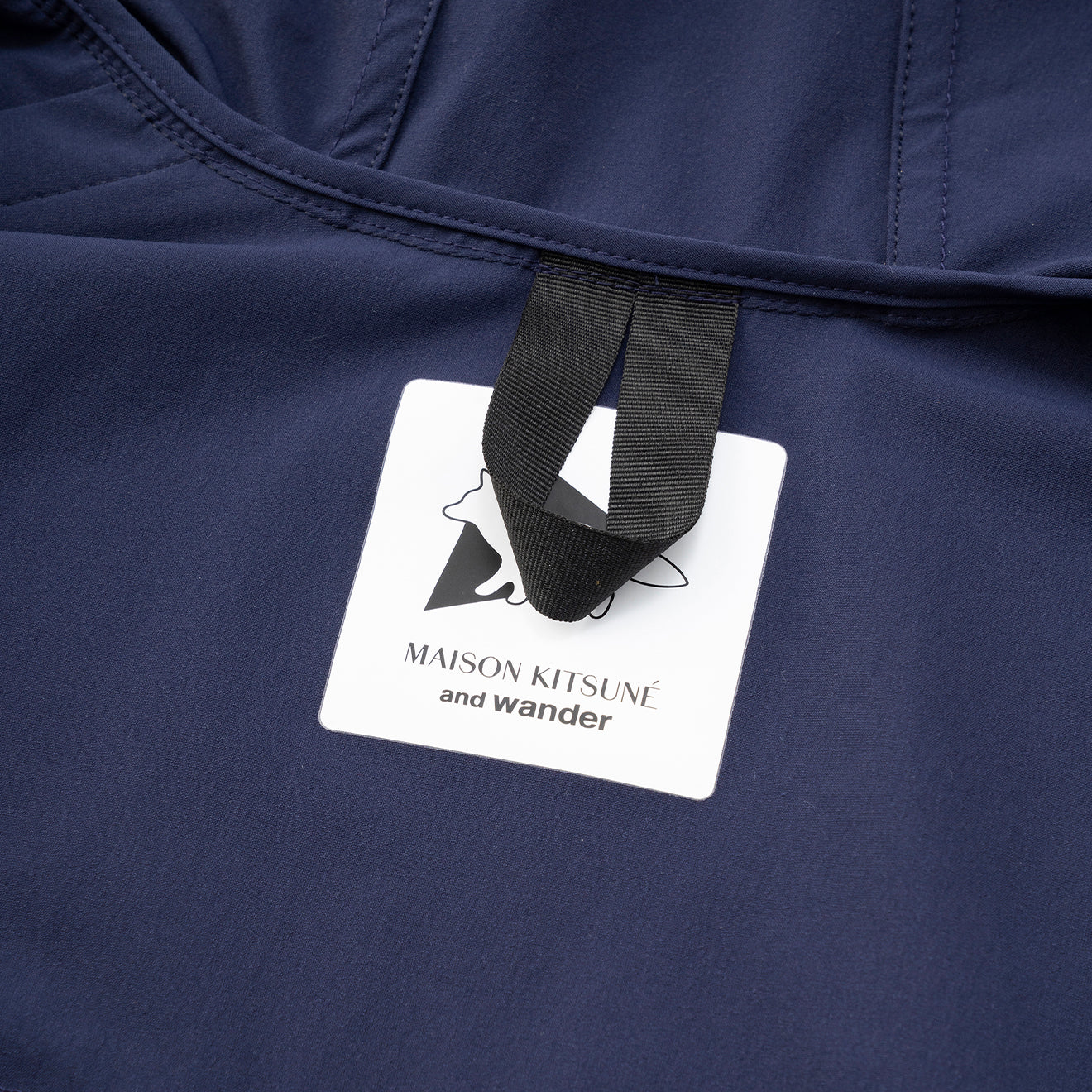 And Wander x Maison Kitsune Trak Hoodie Navy - Image 5