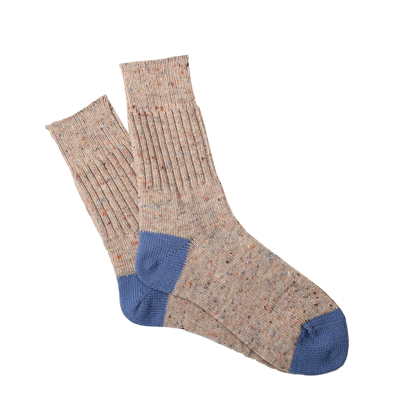 Anonymous Ism Tweed Nep Half Socks Beige