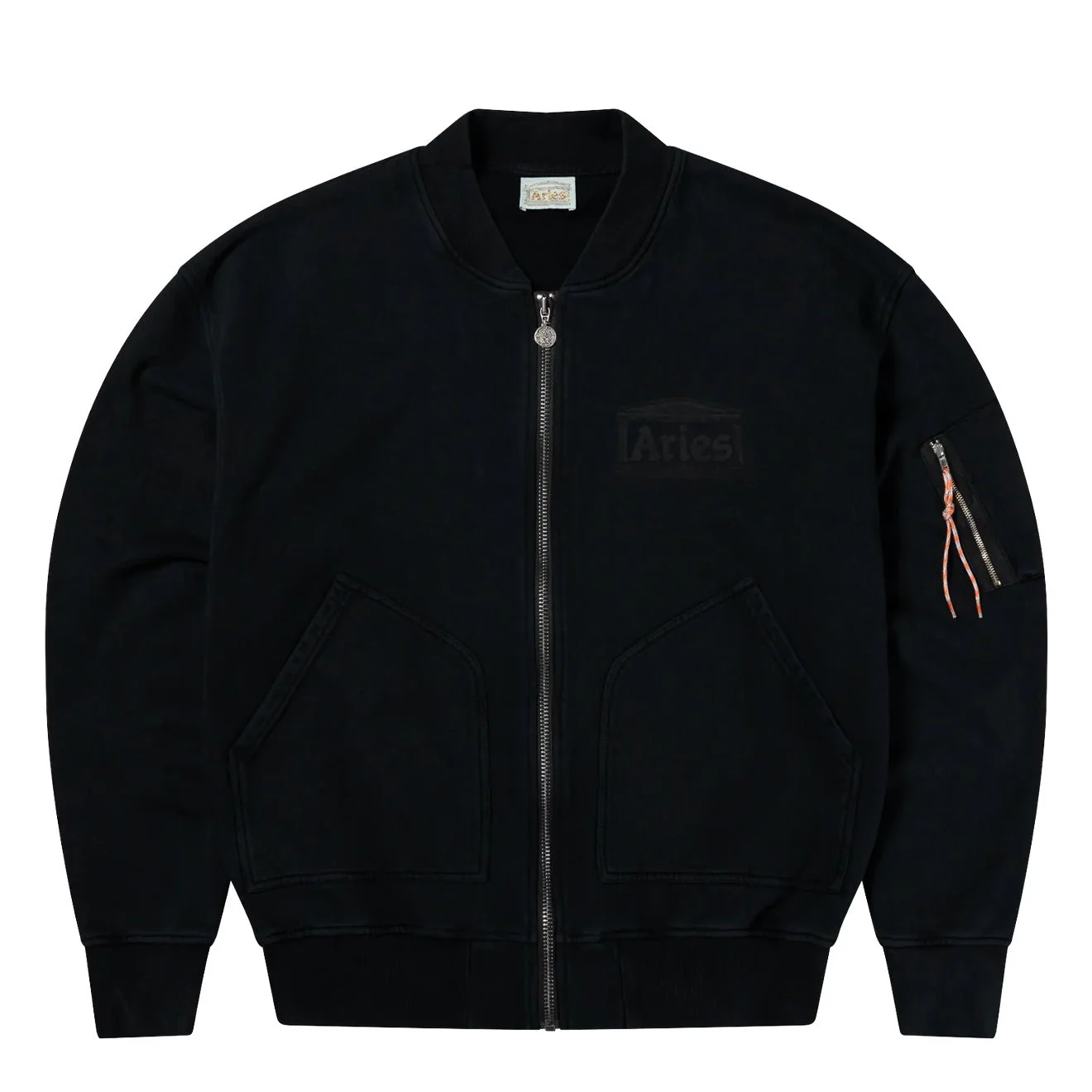 Aries Premium Faded Temple Bomber Black