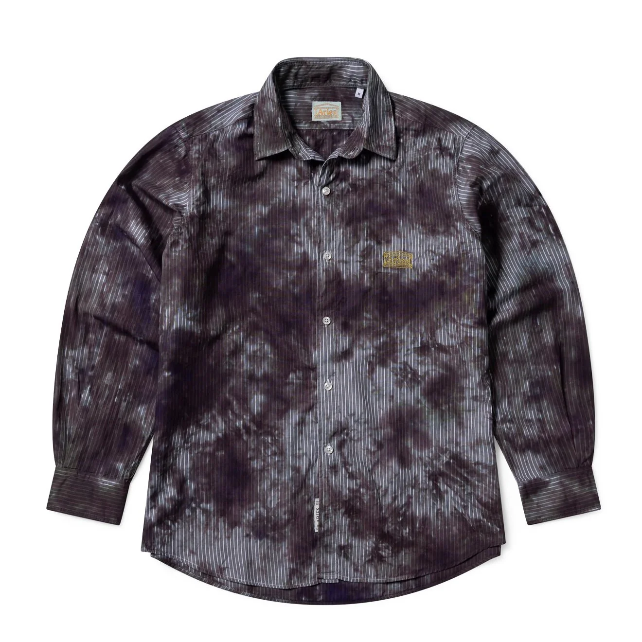 Aries Tie Dye Stripe Poplin Shirt Black
