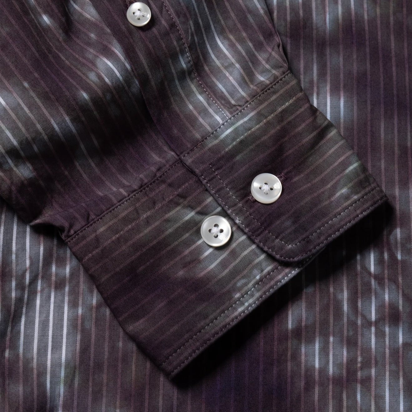 Aries Tie Dye Stripe Poplin Shirt Black - Image 7