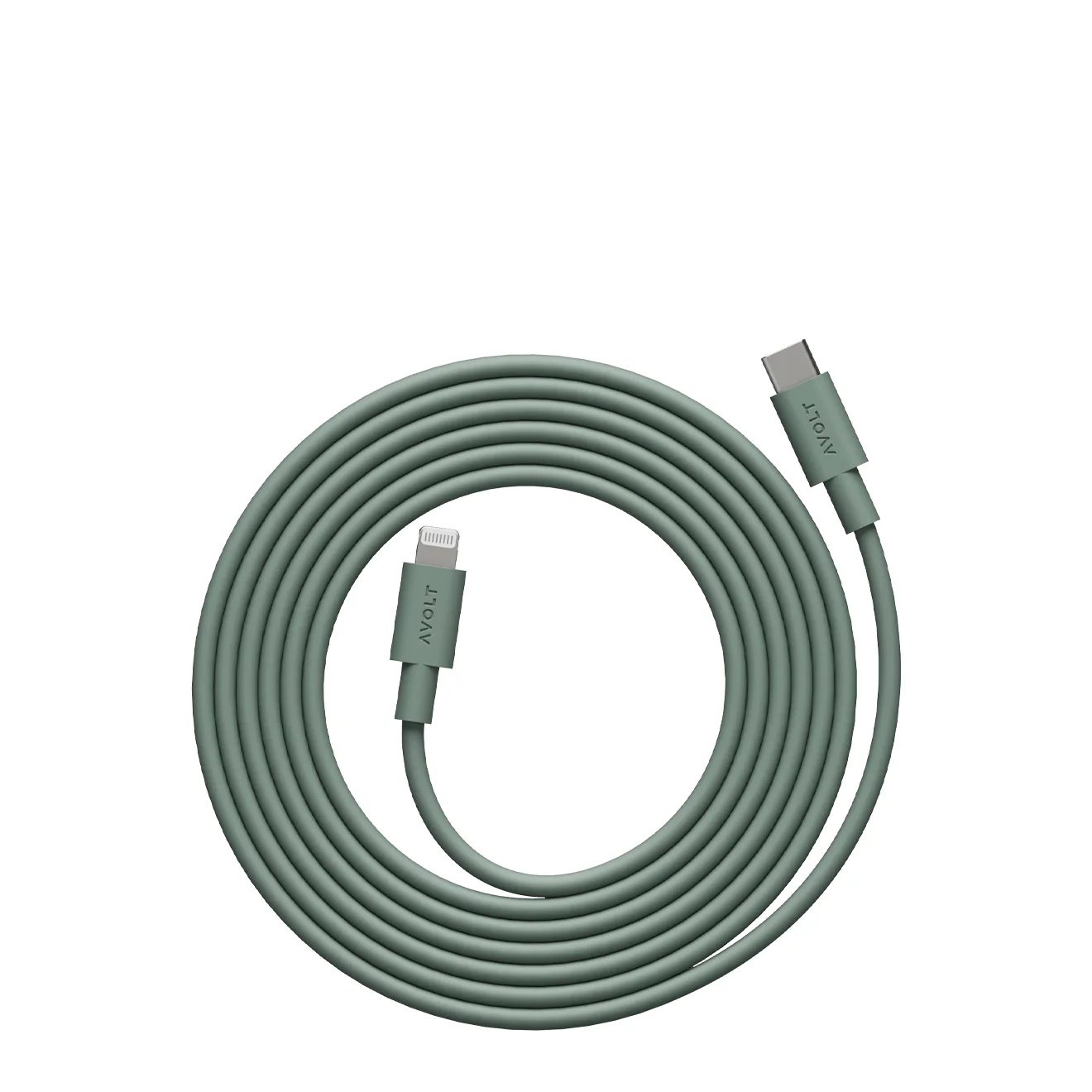 Avolt Cable 1 USB-C to Lightning 2m Oak Green