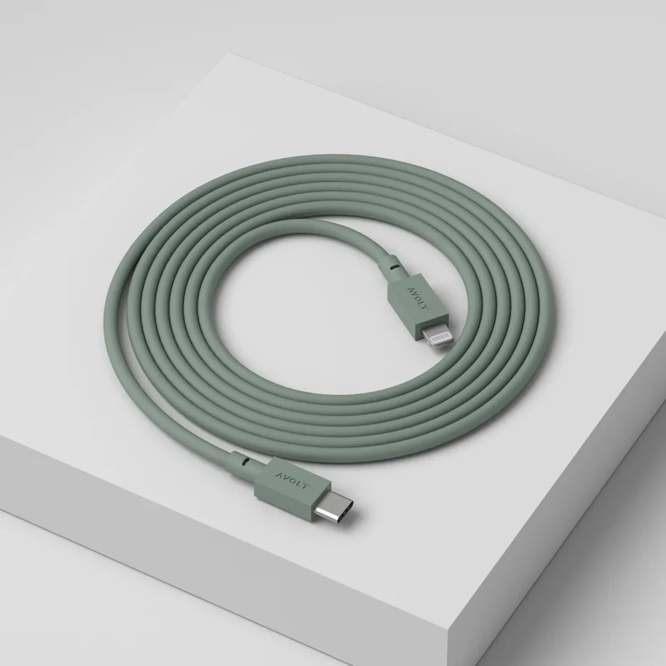 Avolt Cable 1 USB-C to Lightning 2m Oak Green - Image 2