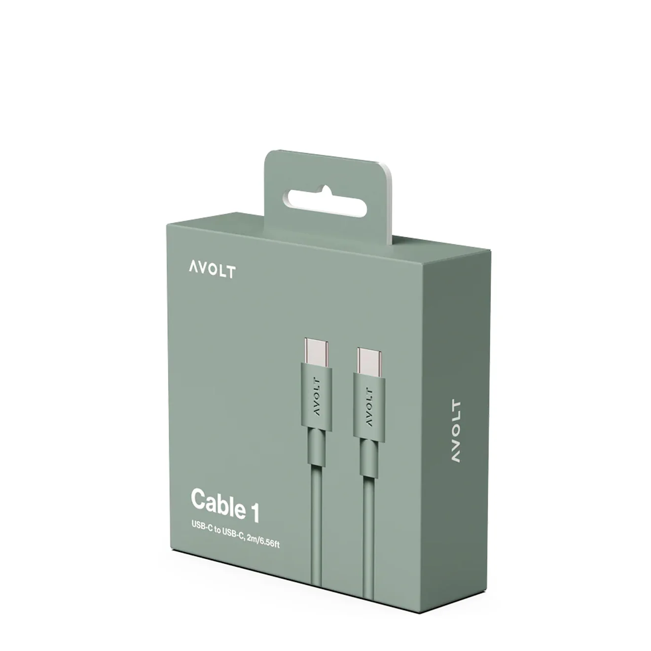 Avolt Cable 1 USB-C to USB-C 2m Oak Green - Image 3