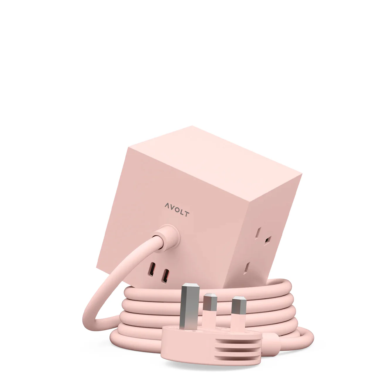 Avolt Square 1 USB-C 1.8m Extension Lead (30W) and Magnetic Base New Pink