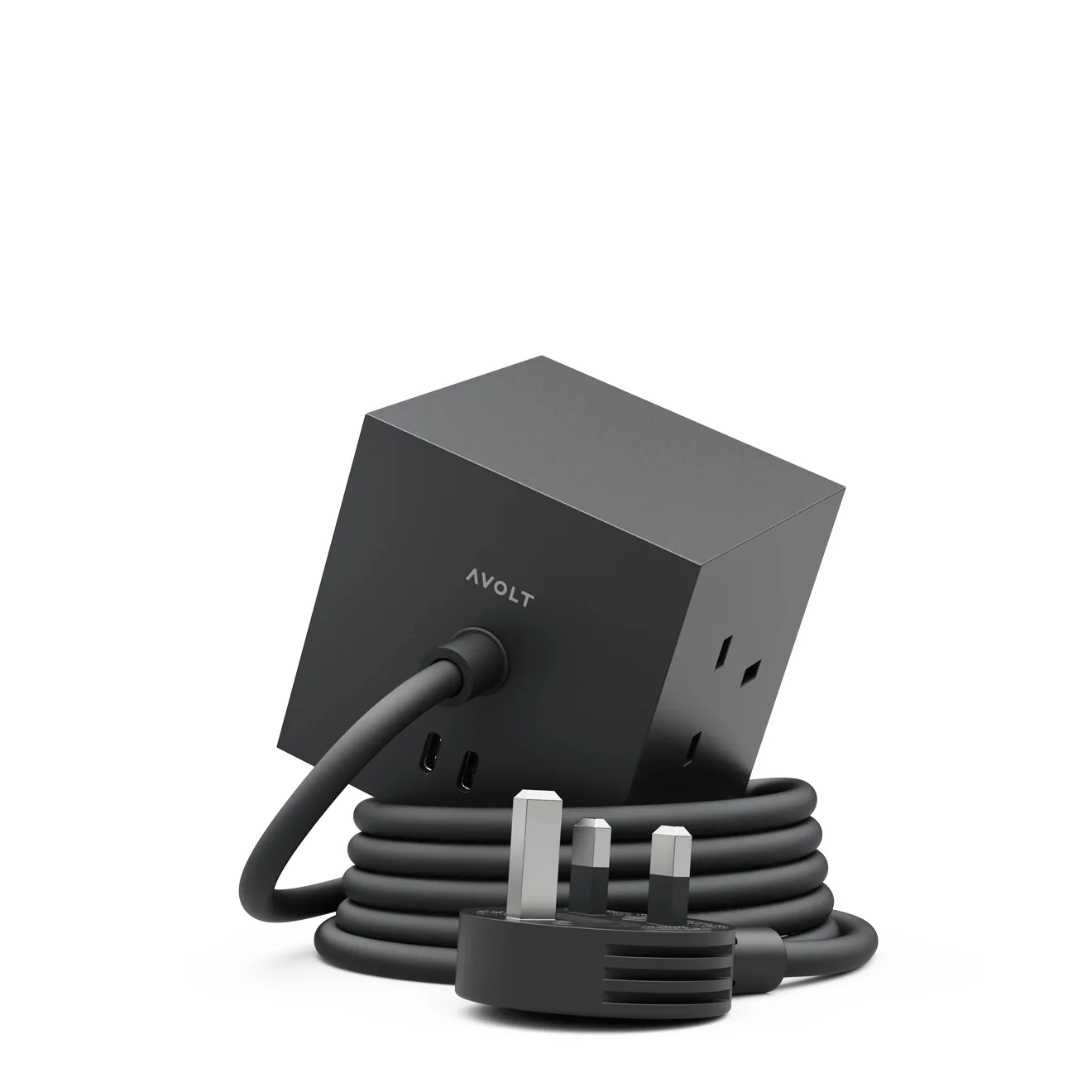 Avolt Square 1 USB-C 1.8m Extension Lead (30W) and Magnetic Base Stockholm Black