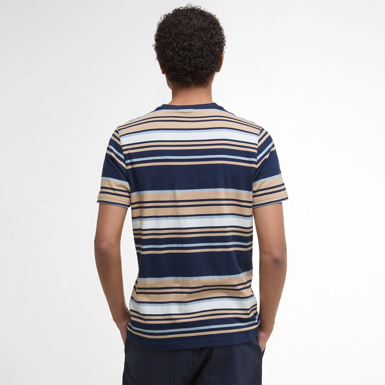 Barbour Aickmen Tailored Striped T-Shirt Navy - Image 3