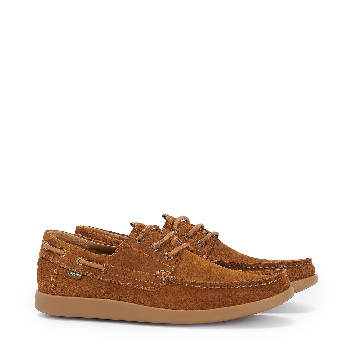 Barbour Armada Boat Shoes Cognac Suede - Image 2