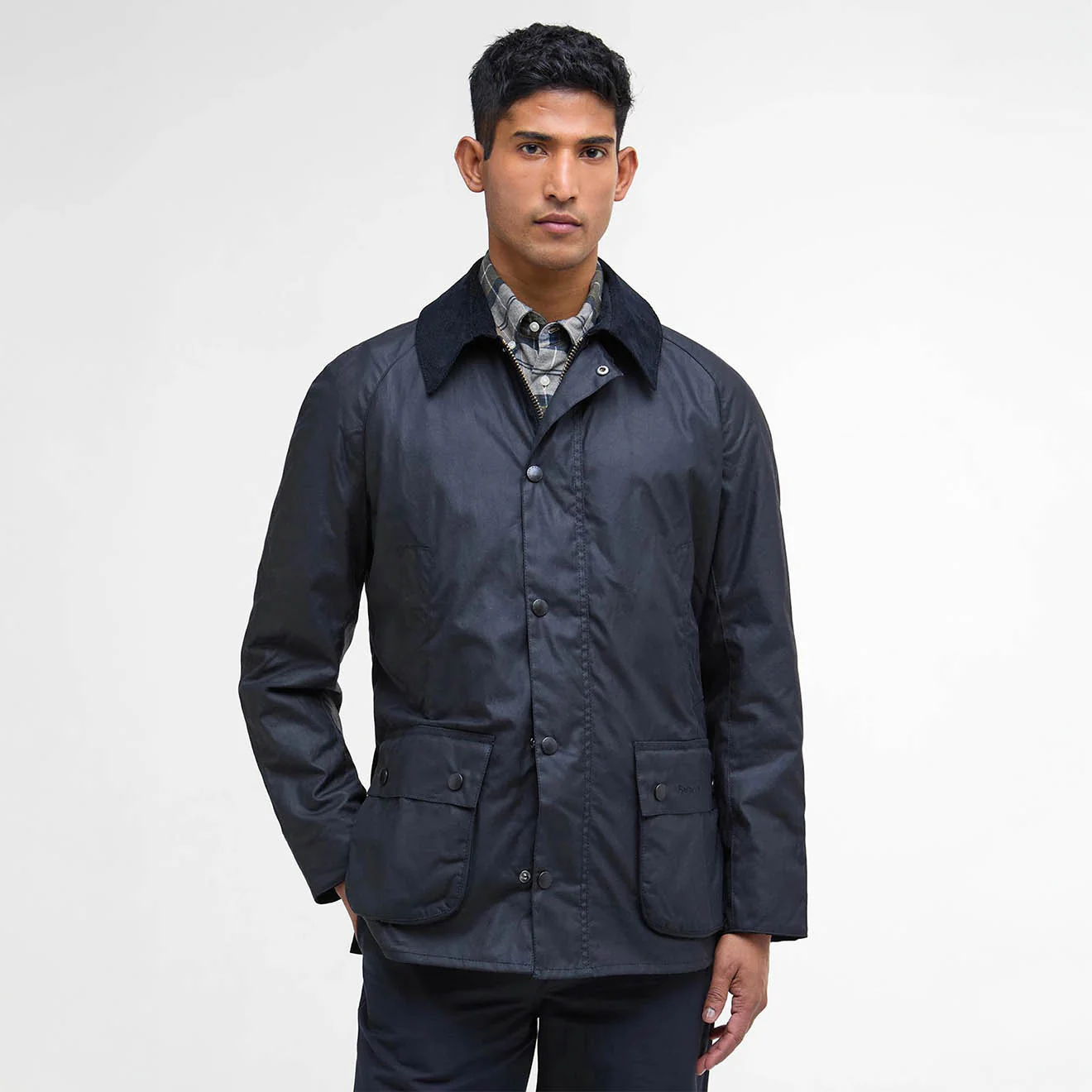 Barbour Ashby Waxed Jacket Navy - Image 4
