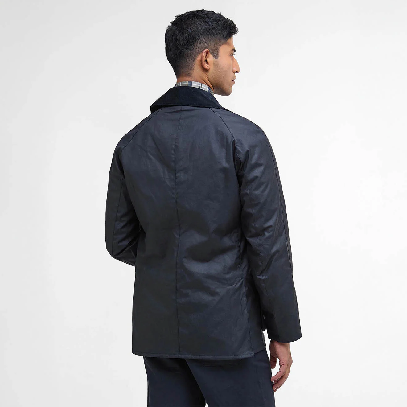 Barbour Ashby Waxed Jacket Navy - Image 5