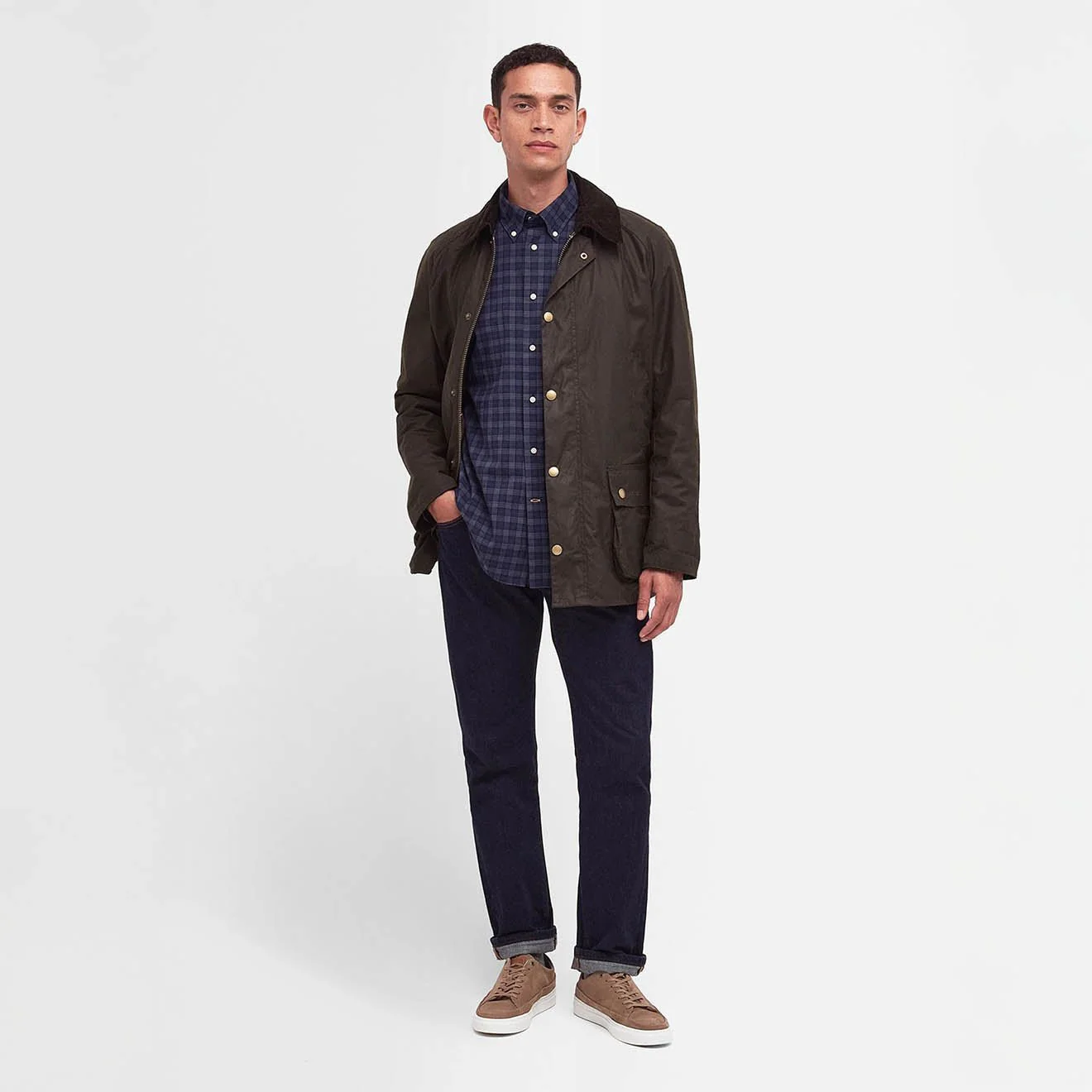 Barbour Ashby Waxed Jacket Olive - Image 2