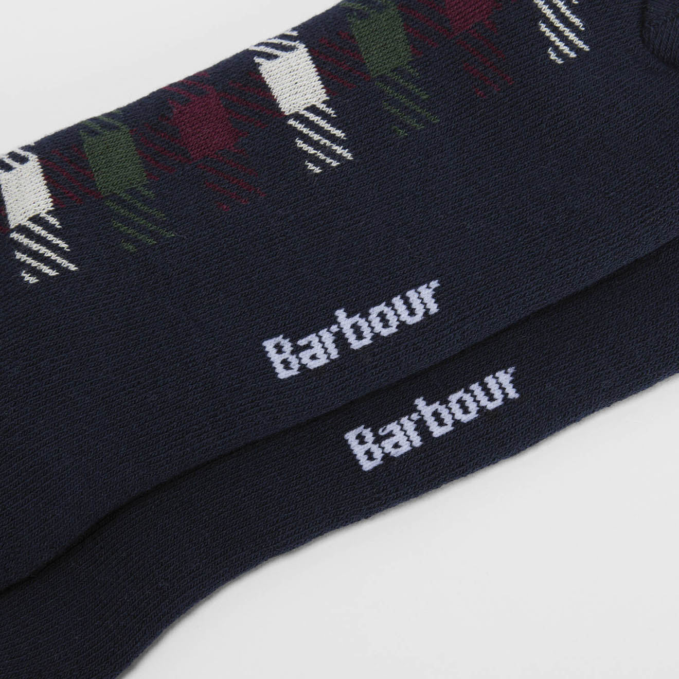 Barbour Barney Boot Sock Navy / Red Green Mix - Image 2