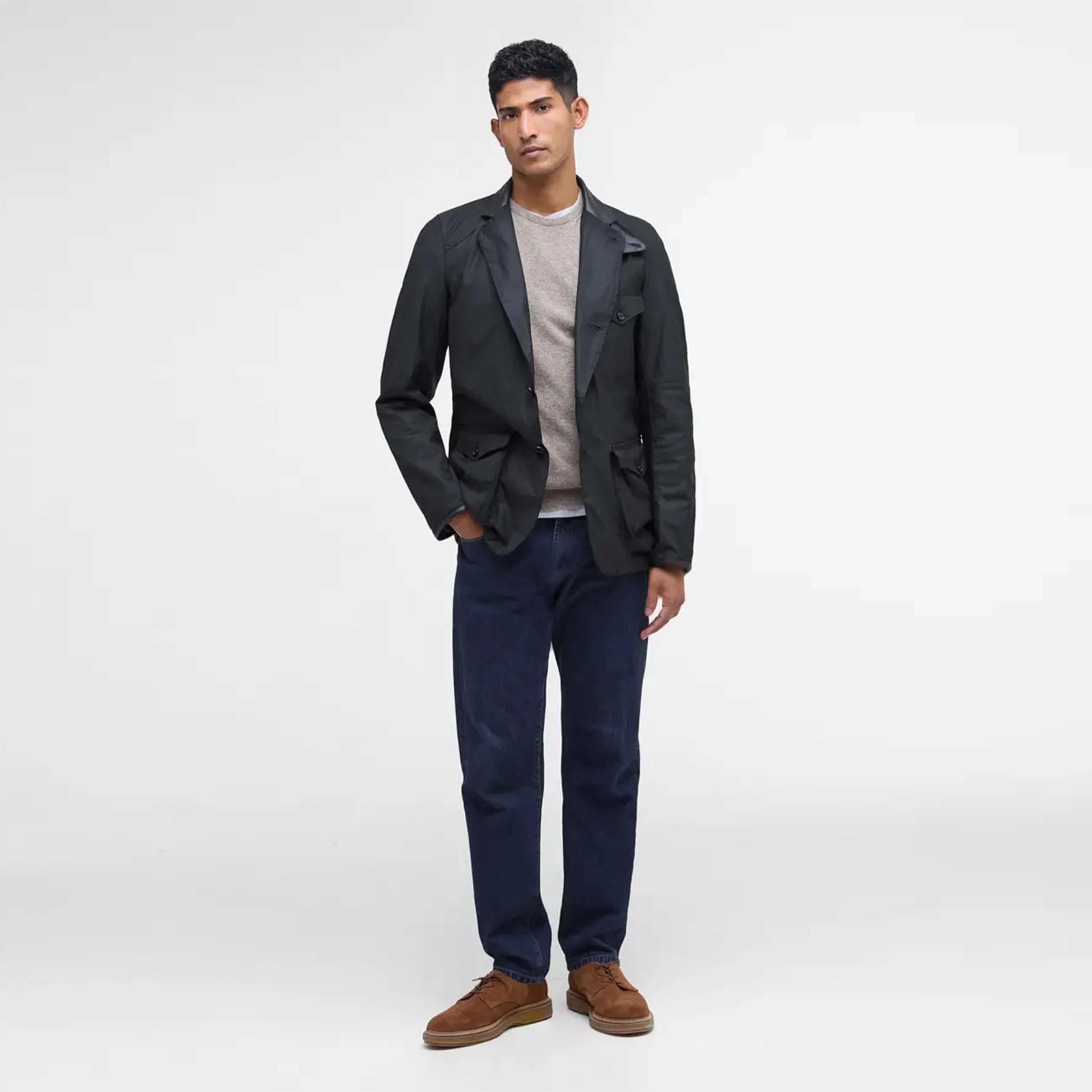 Barbour Beacon Sports Wax Jacket Black - Image 4