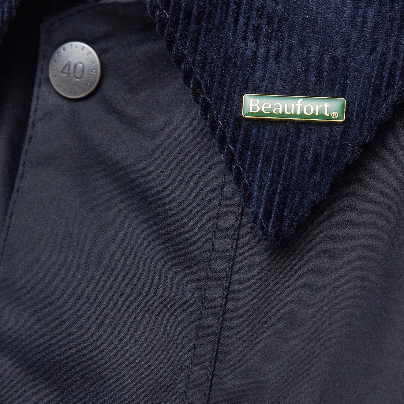 Barbour Beaufort 40 Wax Jacket Navy - Image 4