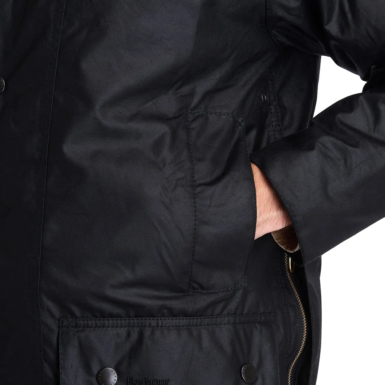 Barbour Beaufort Wax Jacket Black - Image 4