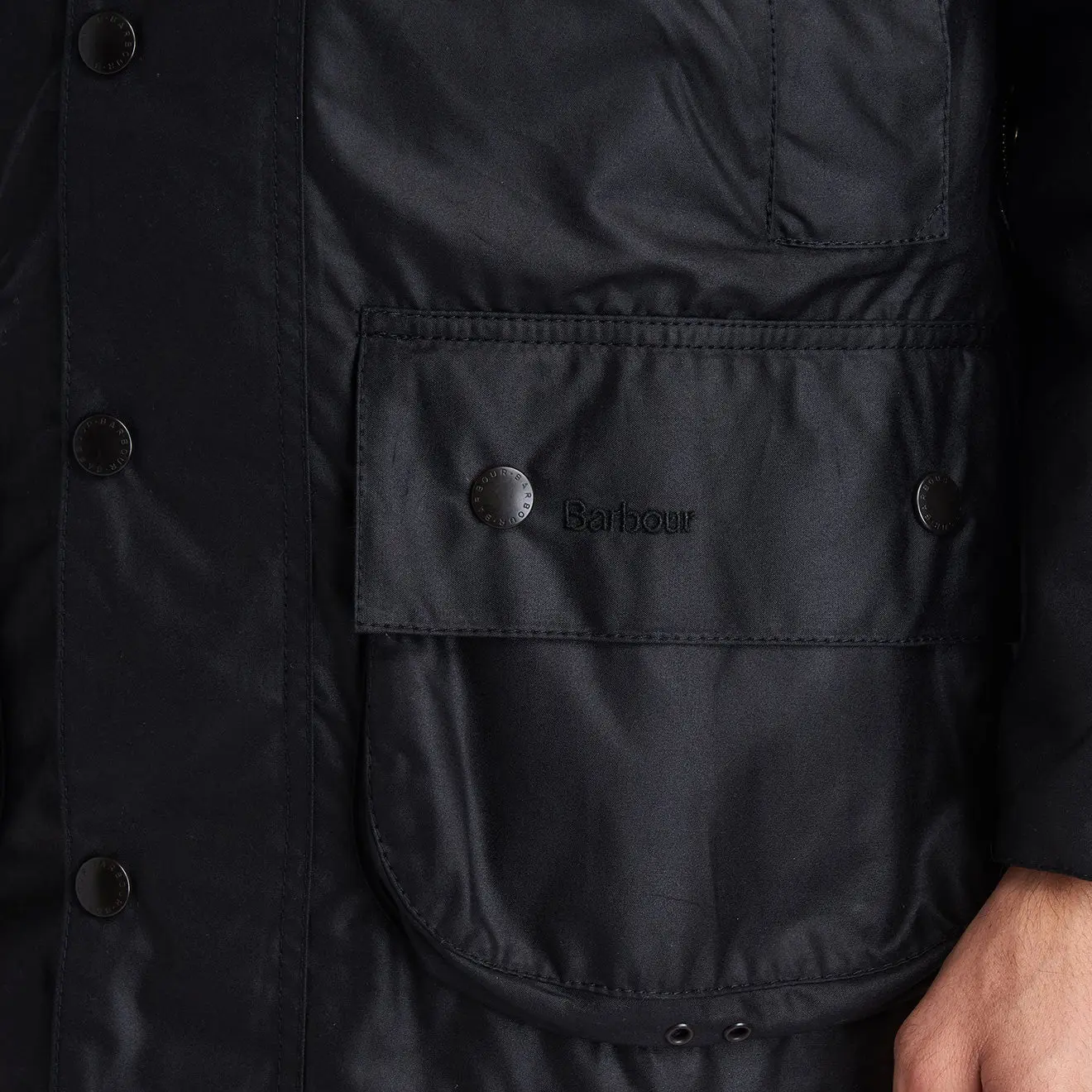 Barbour Beaufort Wax Jacket Black - Image 5
