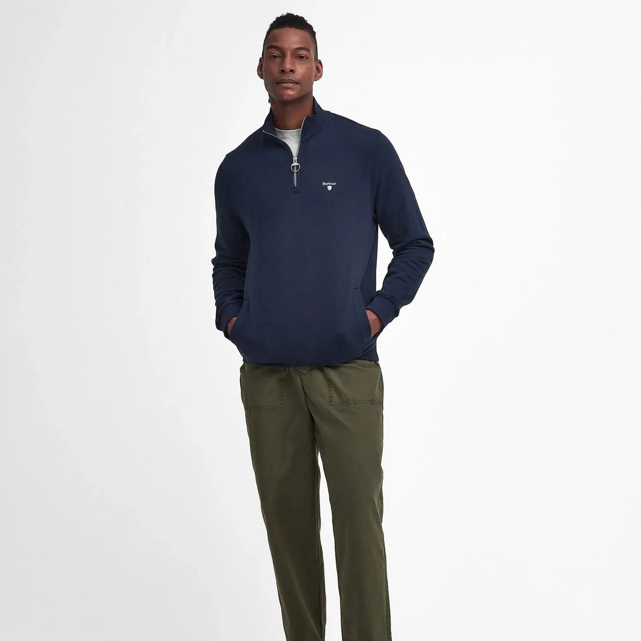 Barbour Beckhill Half Zip Sweatshirt Navy - Image 2