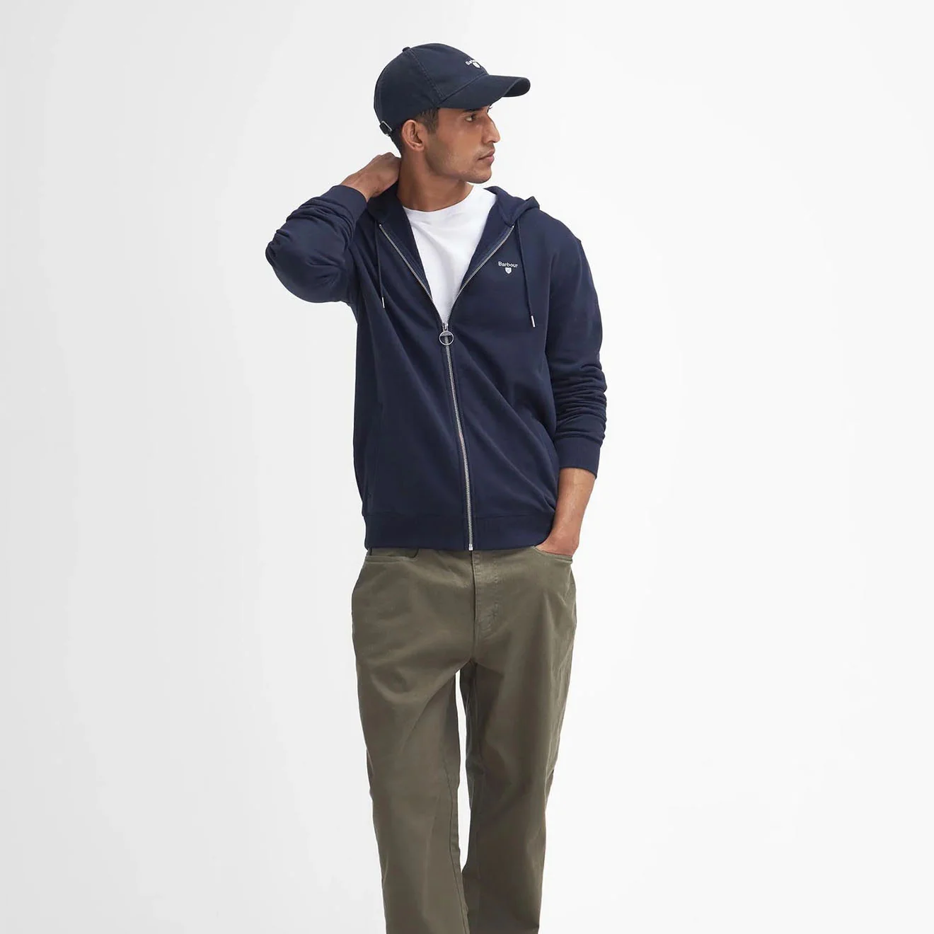 Barbour Beckhill Hoodie Navy - Image 4