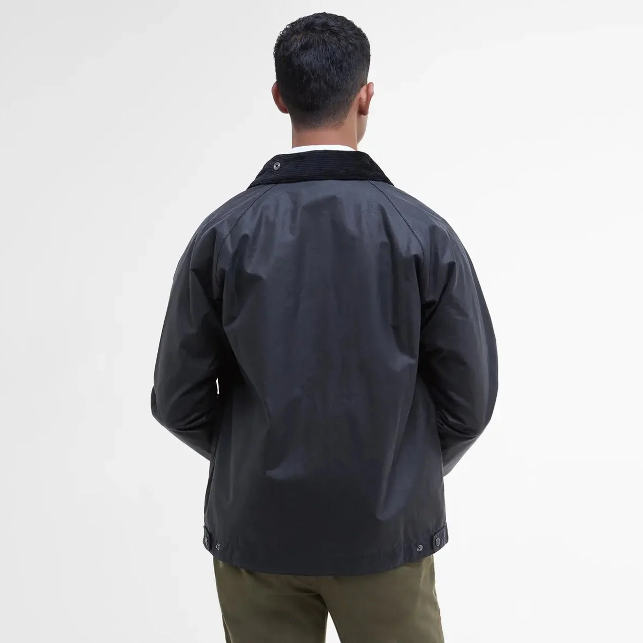 Barbour Bedale Short Waxed Jacket Navy - Image 3