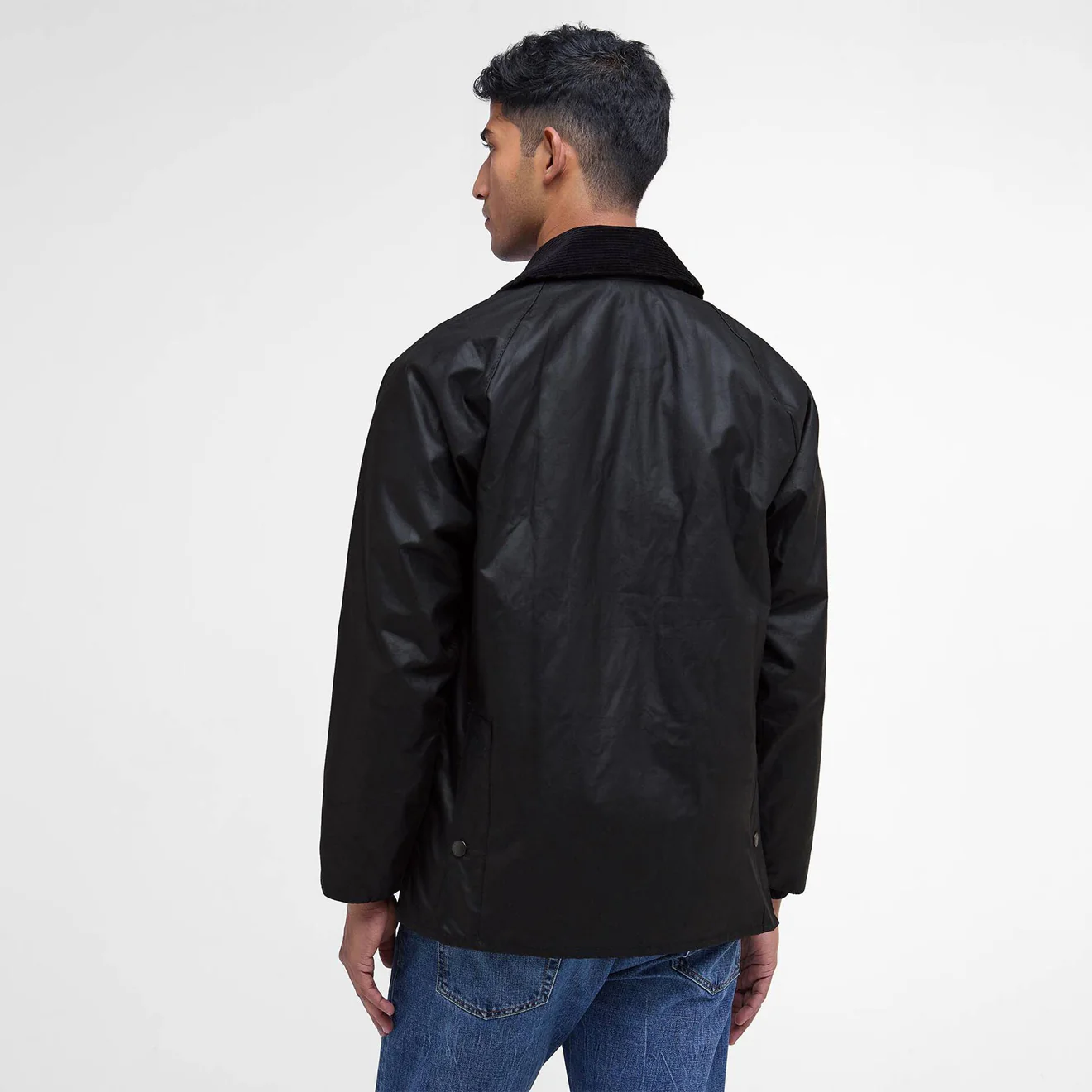 Barbour Bedale Wax Jacket Black - Image 3